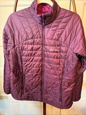 Eddie Bauer First Ascent Reversible Down Jacket Lightweight Packable Outdoor